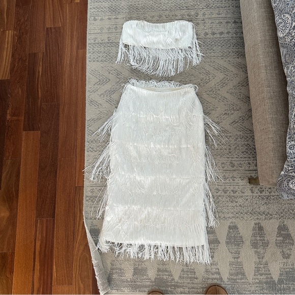 12th tribe white fringe skirt set (size small) - Picture 2 of 7